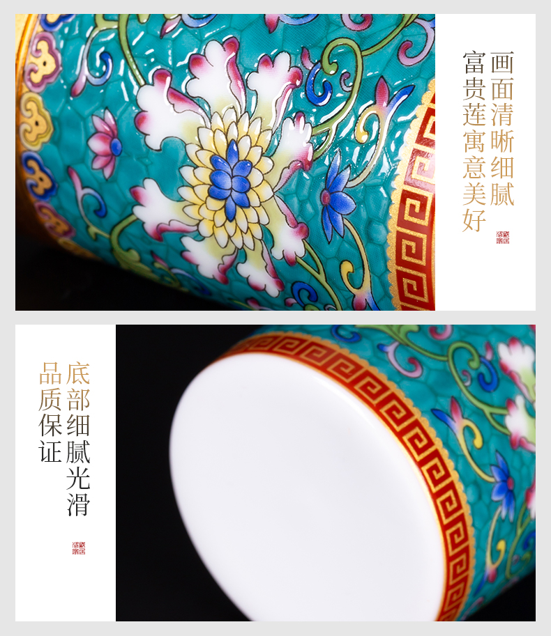 Blower, caddy fixings jingdezhen ceramic colored enamel small mini seal pot store household receives portable travel
