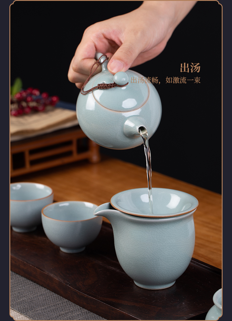 Your up the was set home sitting room jingdezhen ceramic kung fu tea tureen teapot teacup of a complete set of gift boxes