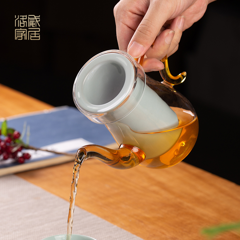 Blower, teapot glass filter small household high - temperature thickening the teapot tea tea separation ceramic tea