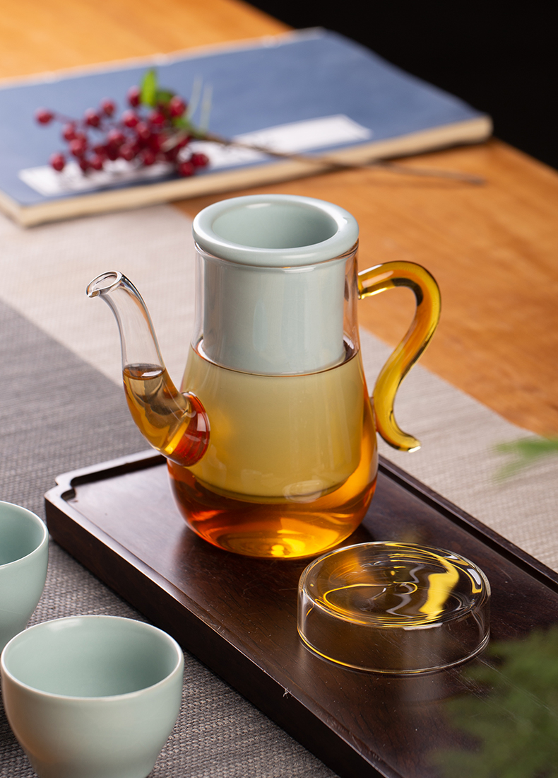 Blower, teapot glass filter small household high - temperature thickening the teapot tea tea separation ceramic tea