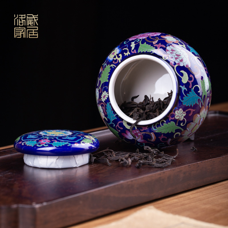 Blower, colored enamel caddy fixings ceramic mini sealed as cans of jingdezhen tea service parts small tea POTS