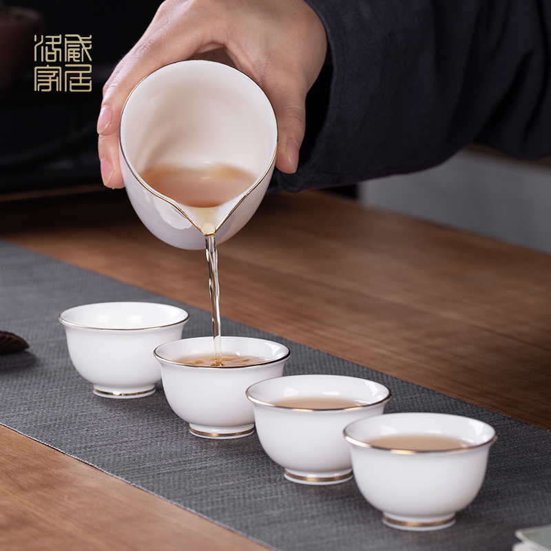 Blower, jingdezhen ceramic tureen fair keller cup high - grade white porcelain tea bowl household kung fu tea set