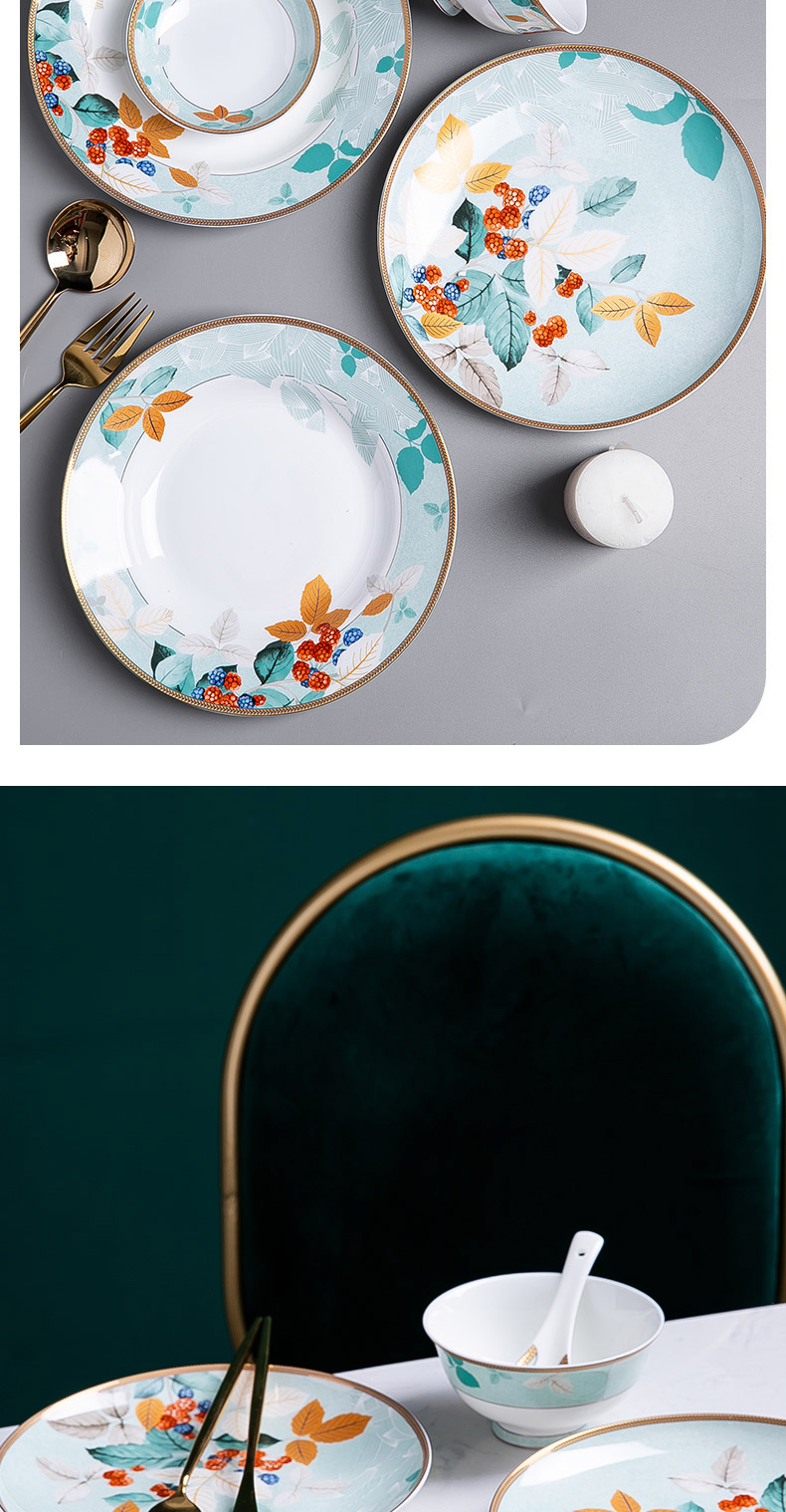 The dishes suit household Chinese jingdezhen ceramic tableware suit individuality creative ceramic dishes chopsticks combination