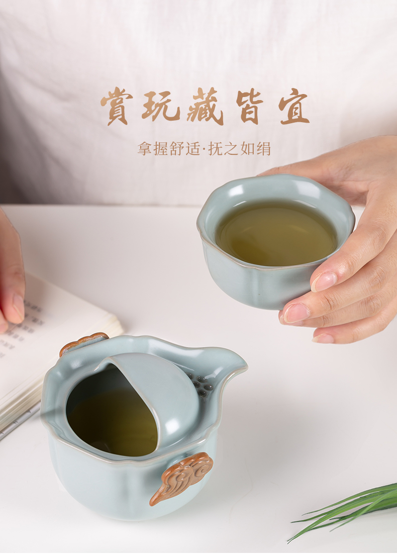 Your up crack cup a pot of 2 CPU use portable travel jingdezhen ceramic kung fu tea set cup teapot