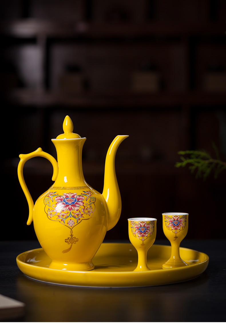Wine, liquor cup home singularity points of Chinese liquor small wind a small handleless Wine cup of jingdezhen ceramic Wine suits for