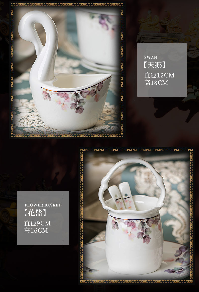 Light key-2 luxury suits for dishes with jingdezhen ceramic tableware ipads bowls up phnom penh dish bowl chopsticks housewarming gift combination