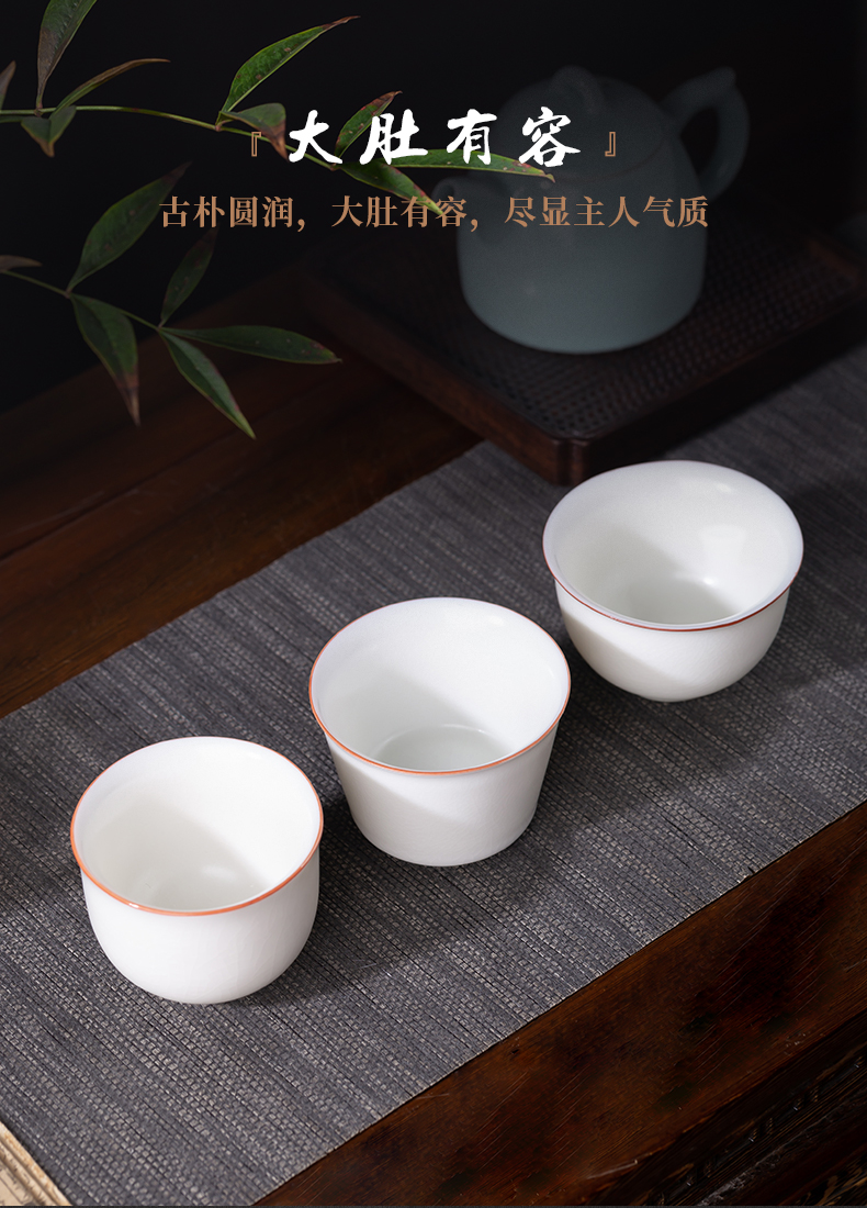 White, your up with jingdezhen ceramic cups kung fu tea set sample tea cup opening can keep single CPU use master CPU