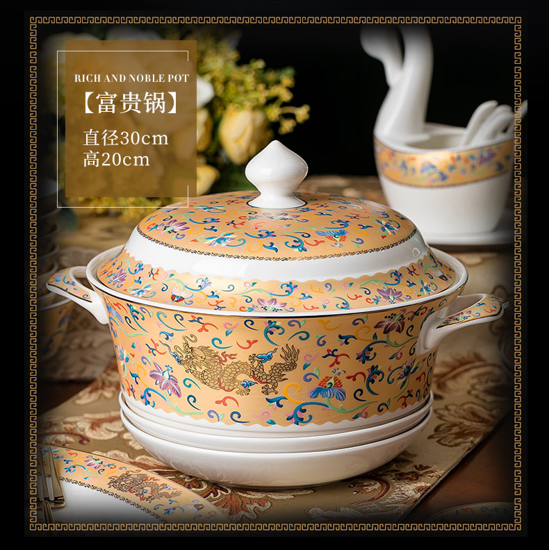 The dishes suit household light jingdezhen ceramic dishes combine Chinese style key-2 luxury bowl on the glaze color ipads porcelain tableware