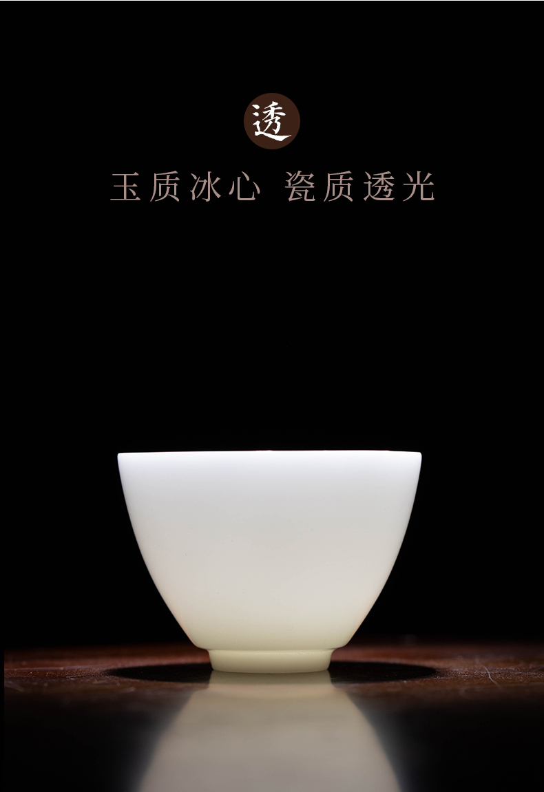 Ceramic cups, kung fu master sample tea cup cup single CPU jingdezhen manual small tea set high - grade white porcelain cup