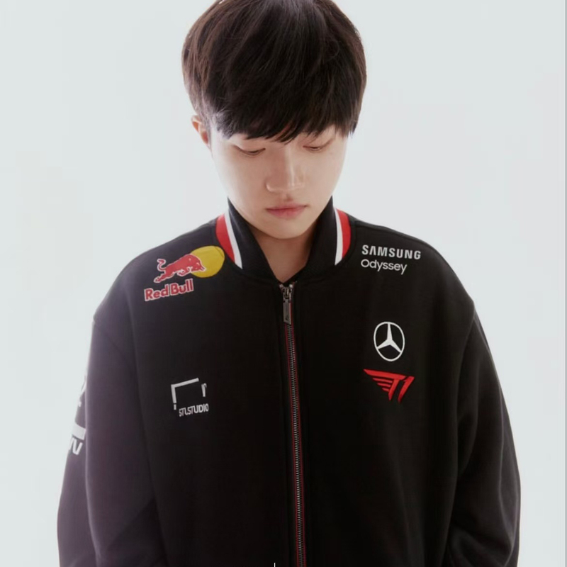 2025 2Nd Team Uniform Jacket T1 Team Msi Jacket Player Faker Same Style Black Embroidered Baseball Jacket