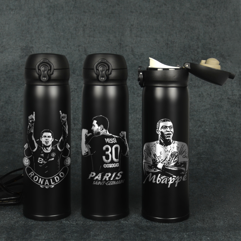 Soccer Cup C Ronaldo Messi Neymar Mbappe Dybala Sports Insulation Cup Gift for Men and Women Fans