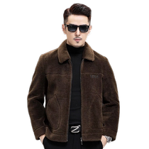 VBA sheep shear coat mens short 2024 composite fur one-piece lamb fur coat winter thickened and warm