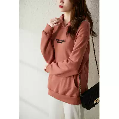 U home lazy wind hooded sweatshirt women's 2021 new Korean letter printing casual loose wild jacket spring and autumn