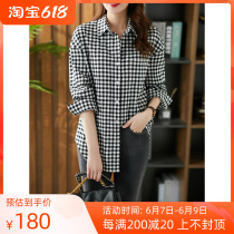 U Family Plaid Shirts Women Design Sensation 2022 Chunqiu New easing 100 Casual Long Sleeve Shirt Outwear
