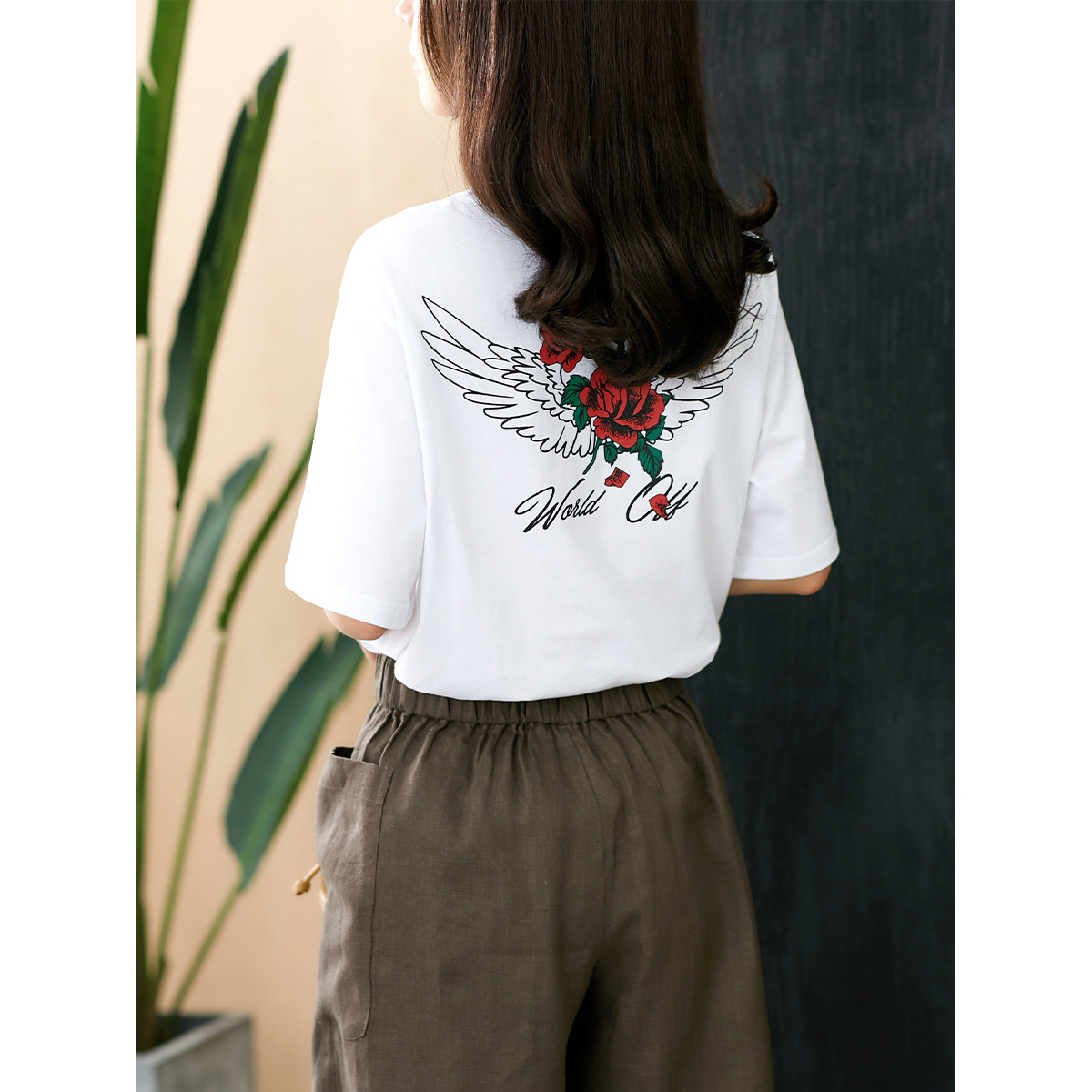 U home short sleeve T-shirt woman 2022 Summer new loose Korean version letter printed cec ultra fiery lady blouse