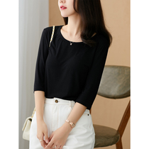 U home solid color half sleeve T-shirt female 2021 New Korean slim slim casual Lady base coat ins tide