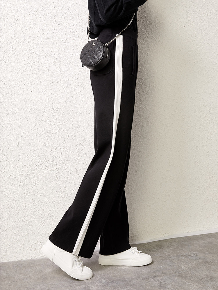 U home loose casual drape wide-leg pants women's 2022 spring and autumn new sports pants are thin and versatile black pants