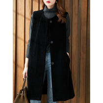 U home wool wool sheep cut coat female 2021 New Korean winter long fur vest wool coat