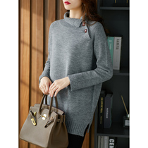 U Home High collar sweater knitted sweatshirt female mid-2022 Spring new loose Fashion foreign lady Nehitch