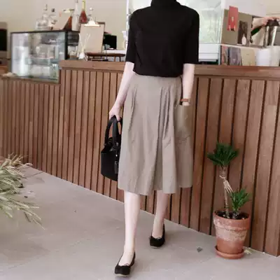 U home literature and art mid-length skirt 2021 spring and autumn new Korean version is thin and wild, large skirt a-line skirt autumn
