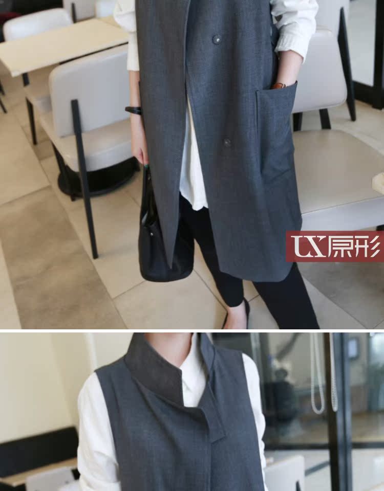 Áo khoác OL cổ gió phù hợp với áo vest nữ 2019 xuân mới vest nữ thời trang hoang dã áo khoác mỏng - Áo vest áo dạ nữ dáng ngắn