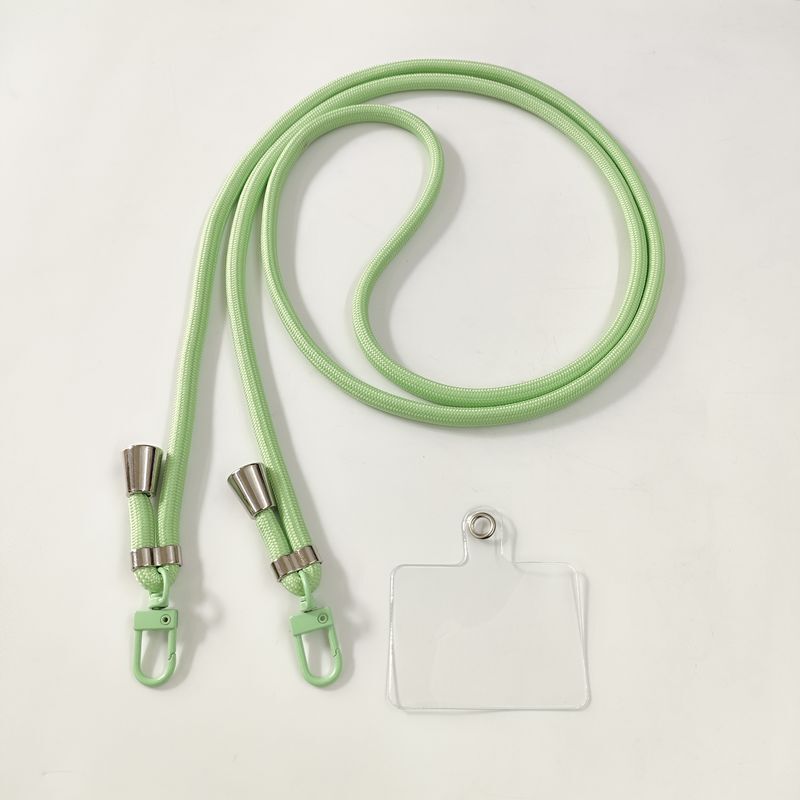 Mobile Phone Bag Shoulder Strap for Women, Adjustable Strap, Solid Color, Simple, Trendy, Versatile, Phone Lanyard, Woven Double Hook, Matcha Green