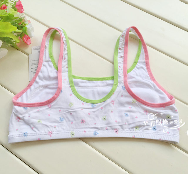 Yilanfen girls' underwear students development period primary school girls  9-12 years old small vest anti-bump children's bra