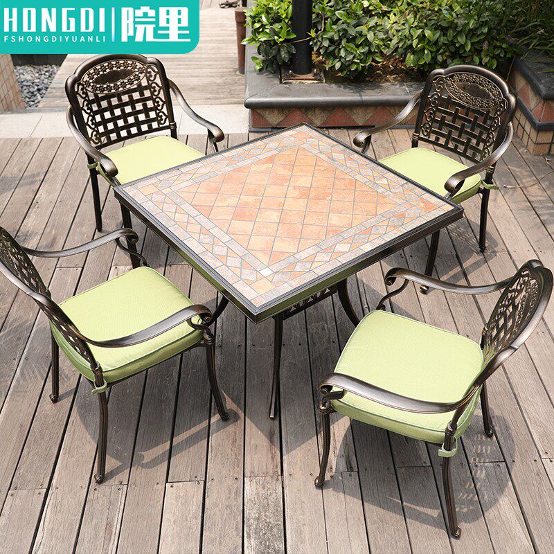 Outdoor furniture courtyard aluminum tables and chairon tables and chairon chairon chaircuit table and chaircase balcony