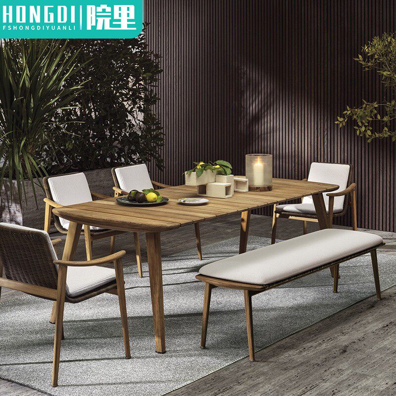 Villa Outdoor Table and Chair TripTeaku Channel Chain Creative Outdoor Garden Casual Chair