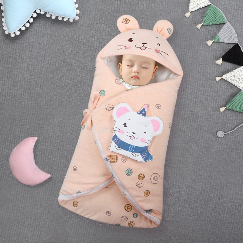 Baby cuddled by pure cotton autumn winter thickened with a newborn baby anti-throng baby newborn baby goods bag quilt