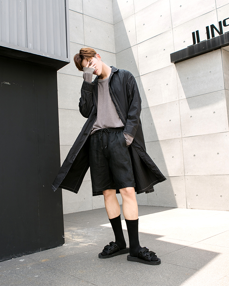 Xu hướng PY nam mùa hè nam thanh niên nam quần nam vải lanh nguyên chất quần short mỏng năm quần nam * quần jean ống rộng nam
