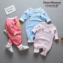 Quần áo cho bé mùa thu 0-1 tuổi Quần áo trẻ em mẫu thủy triều thời trang cơ bản Quần áo cotton dài tay cho bé ao so sinh be trai