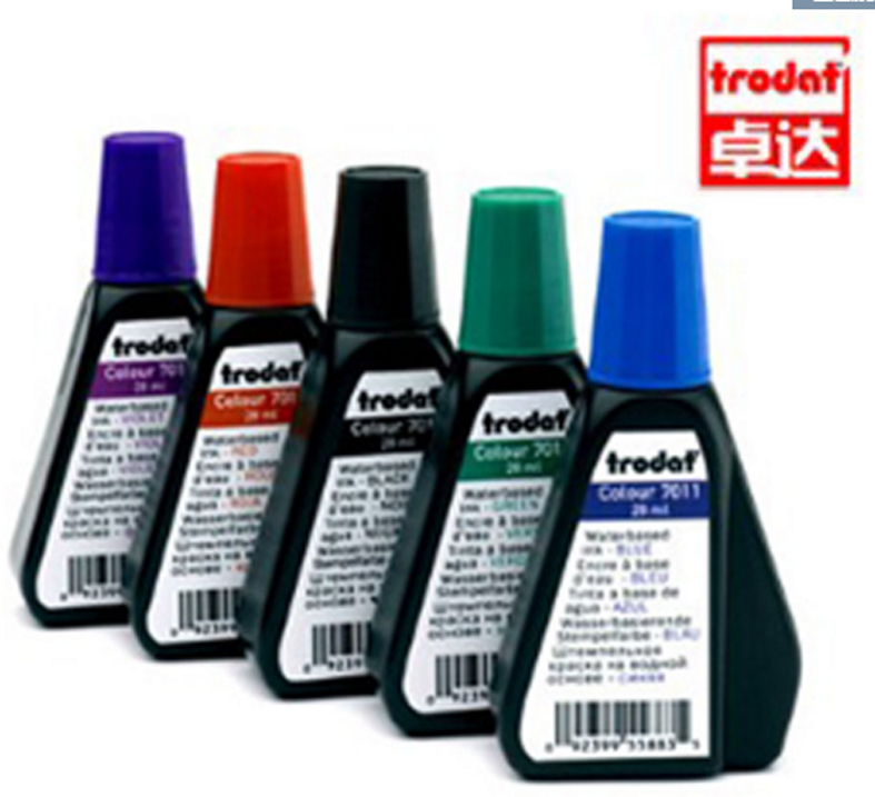 Zhuoda 7011 back ink stamp special printing ink tipping bucket chapter water-based ink red blue black green purple quick-drying ink