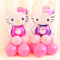 Hello Kitty KT theme small pillar road lead birthday party layout full moon 100 days feast decoration Kitty