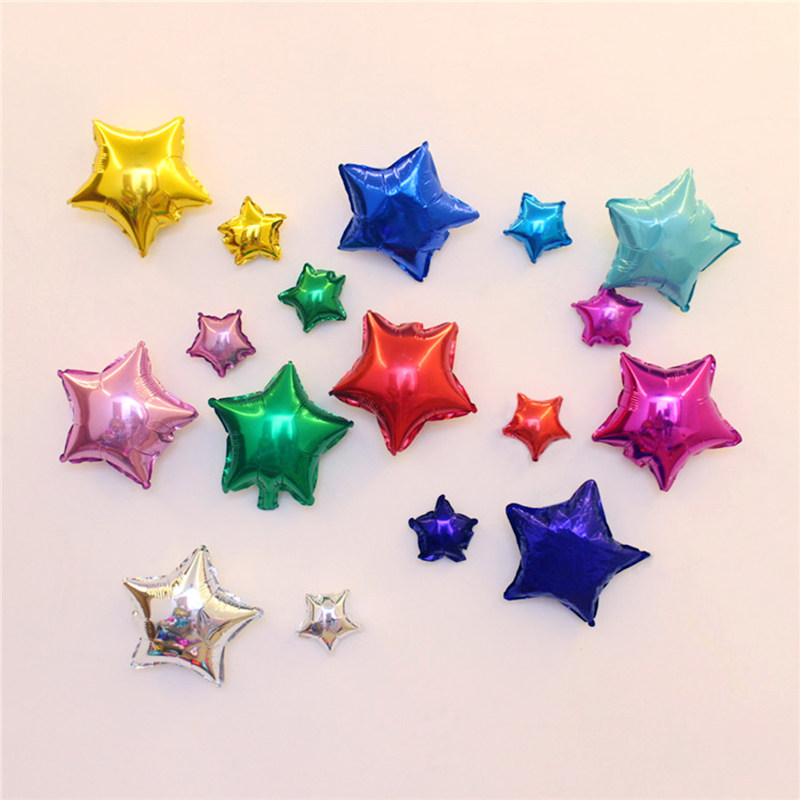 Pentagram Heart-shaped Moon Aluminum Film Aluminum Foil Balloon Birthday Full Moon 100 Days Hotel Arrangement Decoration