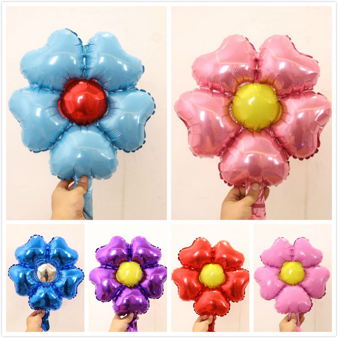 Five petals aluminum film balloon birthday party decoration wedding wedding room arrangement of 100 days balloon layout