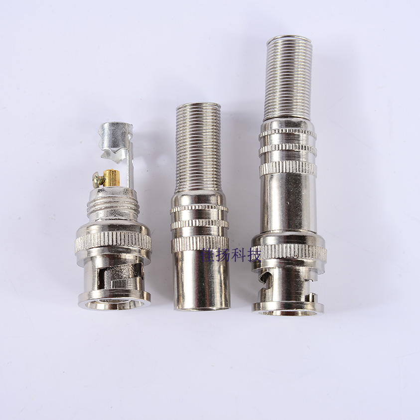 Monitoring accessories BNC head copper core camera connector connecting head free of welding Q9 head monitoring full copper heart BNC hot pin