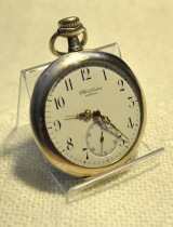 Swiss Omega Omega 1920s fine Western 800 sterling silver carved European antique mens pocket watch