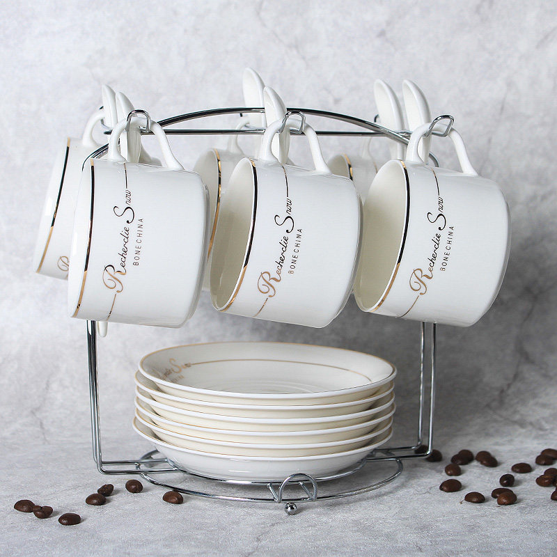 Eurostyle Coffee Cup Suit Small Extravaganza Refined 6 pieces of lower afternoon tea upscale ceramic minimalist Home Inform tea set