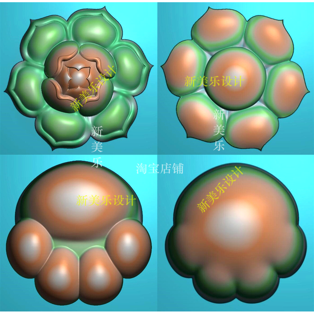 Fine carving lotus double-sided jade carving lotus two-sided cat claws oval cartoon pendant carving JDP sole