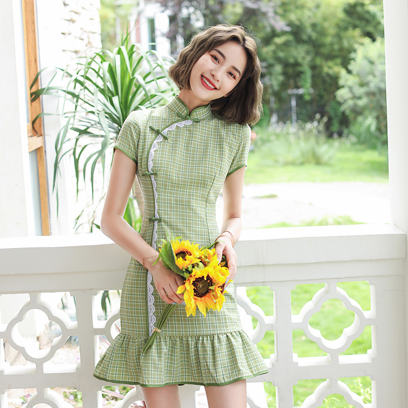  L size is small, the choice is one size larger than usual+Green grid  