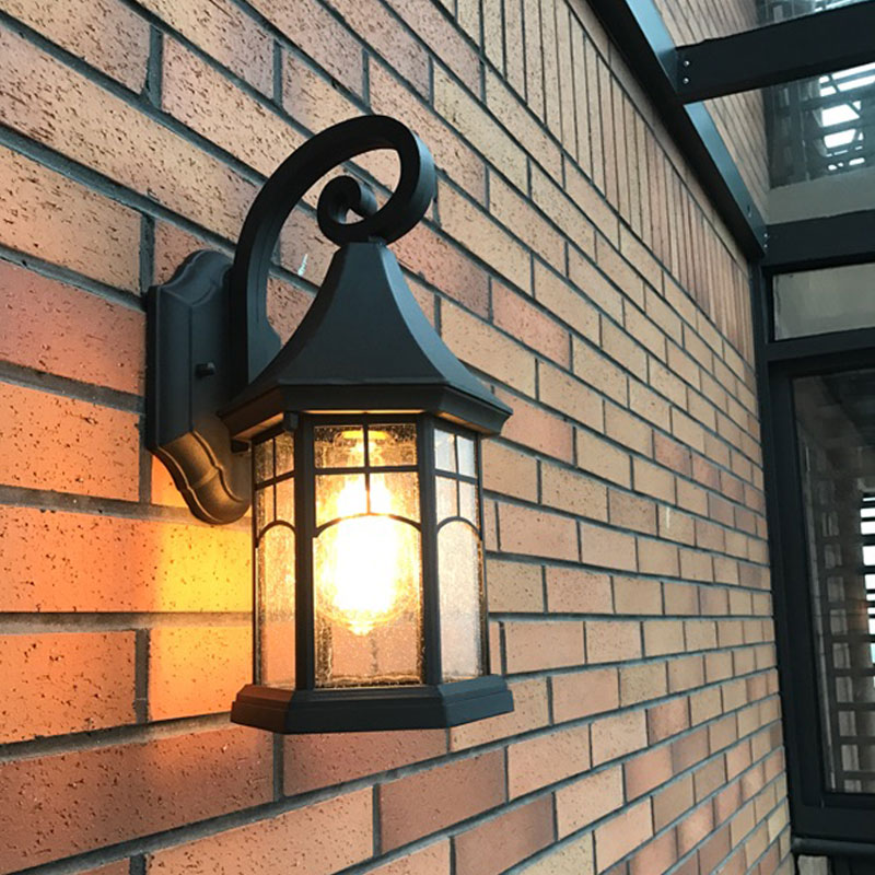 American creative Outdoor wall lamp Waterproof garden lamp Outdoor garden door exterior wall terrace Retro balcony wall lamp