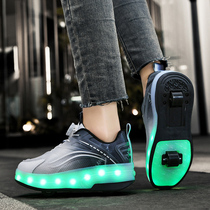 2024 new heelys shoes for boys and girls roller skates explosive walking shoes adult pulley shoes that can retract two wheels