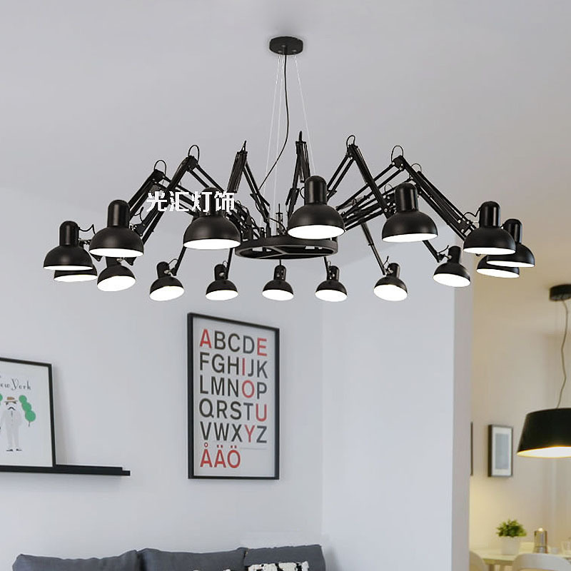 Personalized American-Style Spider Chandelier, Retro Creative Retractable Living Room, Internet Cafe, Studio, Clothing Store, Octopus Chandelier