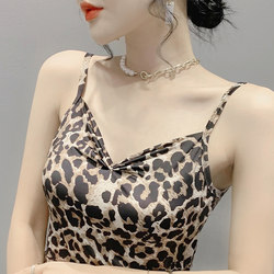 Leopard print camisole women's 2024 ພາກຮຽນ spring ແລະ summer ເສື້ອຍືດຊັ້ນໃນແລະນອກທາງລຸ່ມ sleeveless sexy ຕ່ໍາສຸດດ້ານຕາເວັນຕົກ