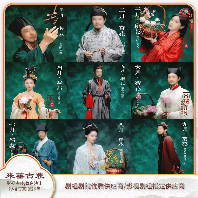 2026 Spring Festival Gala Hanfu in the Style of the Flower God, Tang, Song, and Ming Dynasty Poet Performance Costumes, Tao Yuanming, Lu You, Wang Zhaojun Ancient Costumes