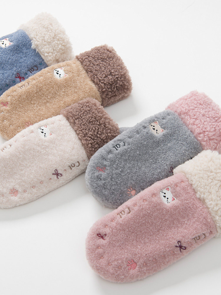 789-year-old even finger cute schoolboy gloves winter cycling warm thickened velvet children's gloves winter girl