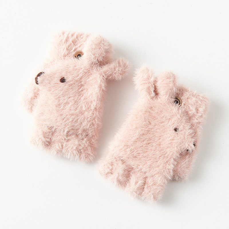 Han - finger gloves female students write to overturn Lu to Han Edition cute cartoon warm gloves female winter cycling