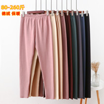 Large size autumn and winter bifacial duvet autumn pants woman 200 catty and fat mm fever plus suede thickened student warm lining pants sweatpants