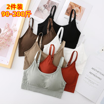 Big Code Underwear Woman Fat mm200 Catty Poly-free Steel Ring Slim sexy bra Breasted Bra Beauty Back Vest Style